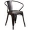 Emma and Oliver Commercial Grade 24" Round Metal Indoor-Outdoor Table Set with 4 Arm Chairs